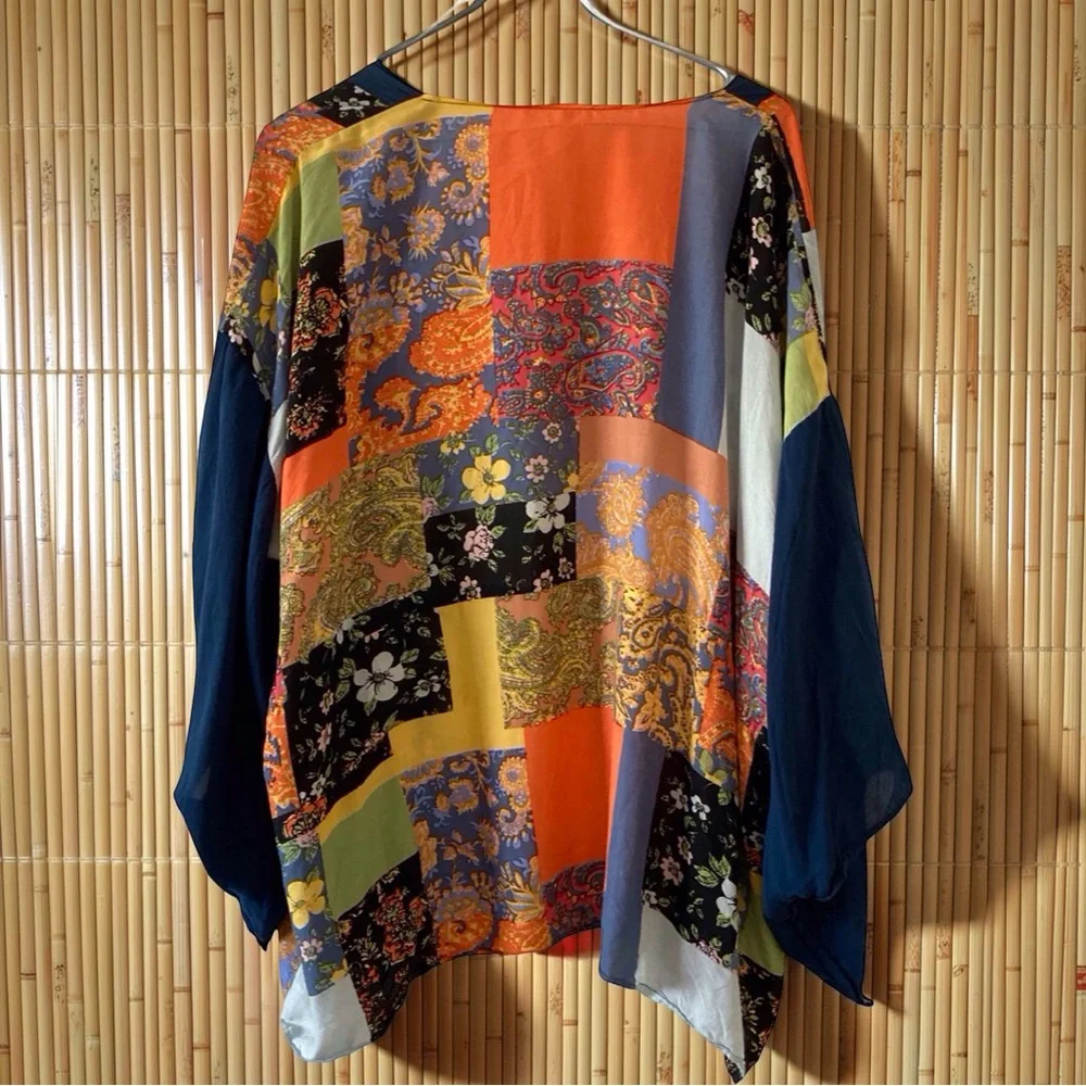 Patchwork Kimono & Butterfly Tee Set, Women’s, Large, Boho bundle - Picture 3 of 9